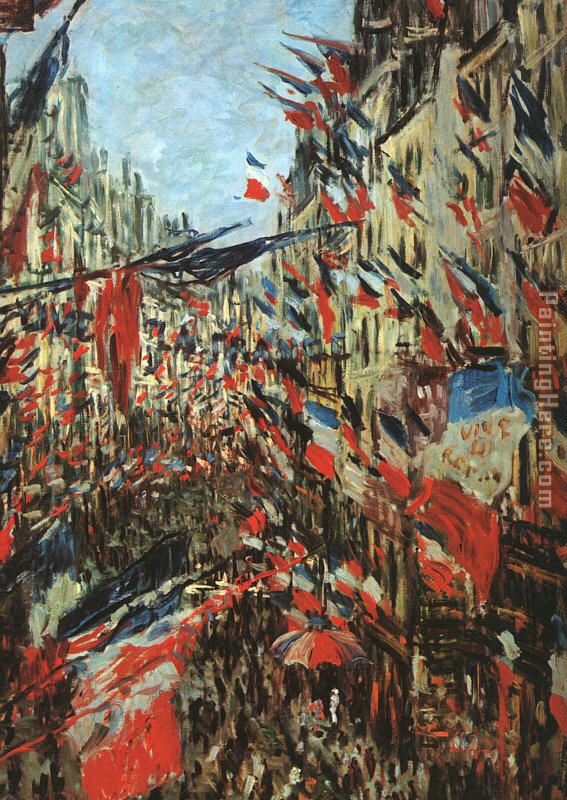 Claude Monet Rue Montargueil with Flags